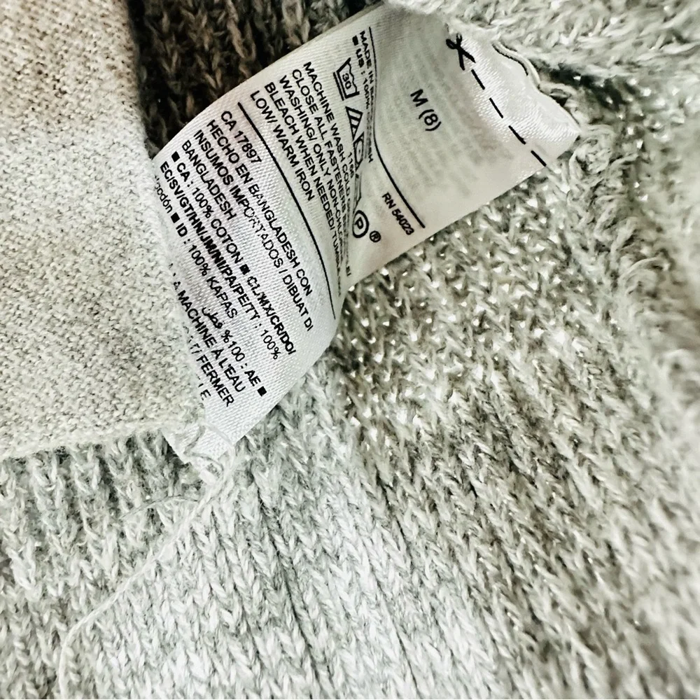 Old Navy Children’s Sz Medium (8) Gray with Yellow Stripes Button Down Cardigan